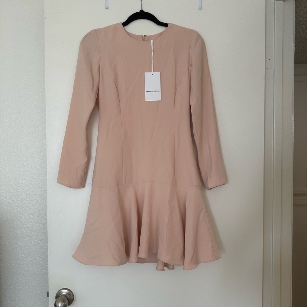 NWT Amanda Uprichard Hudson Dress Dusty Rose Long Sleeve